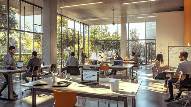 modern office space, professional team environment, collaborative workspace